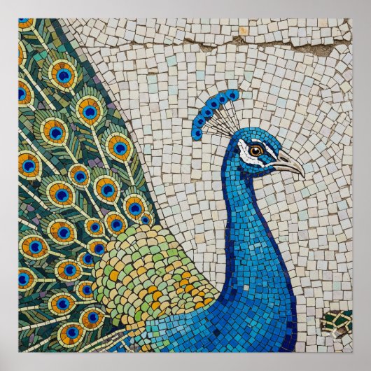 Poster Authentique Mosaïque Peacock (Devant)