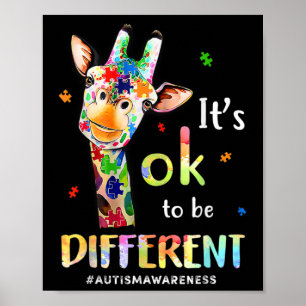 Poster Autism Aware Acceptance Women Kid Its Ok To Be