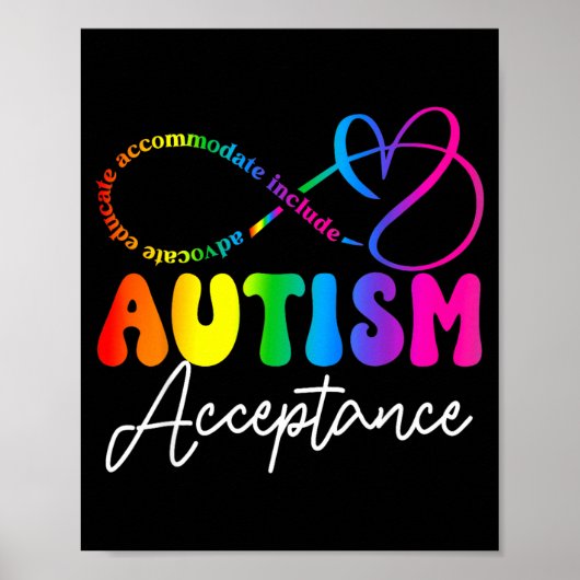 Poster Autism Awareness Acceptance Infinity Symbol Advoca (Devant)