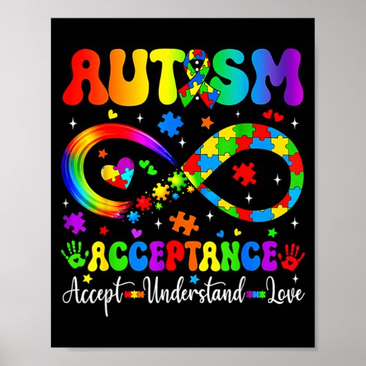 Poster Autism Awareness Acceptance Shirt Infinity Symbol  (Devant)