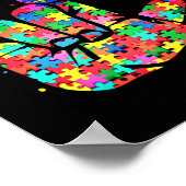 Poster Autism Awareness Asl Love Sign Language Puzzle Pie (Coin)
