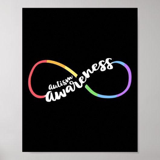 Poster Autism Awareness Autistic Acceptance Rainbow Infin (Devant)