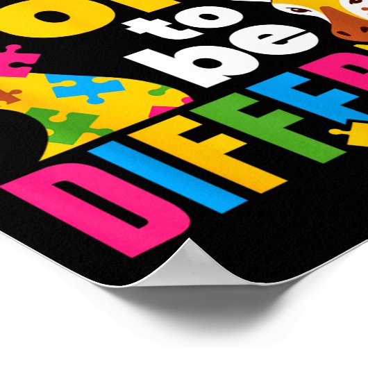 Poster Autism Awareness Giraffe It’s Ok To Be Different G (Coin)