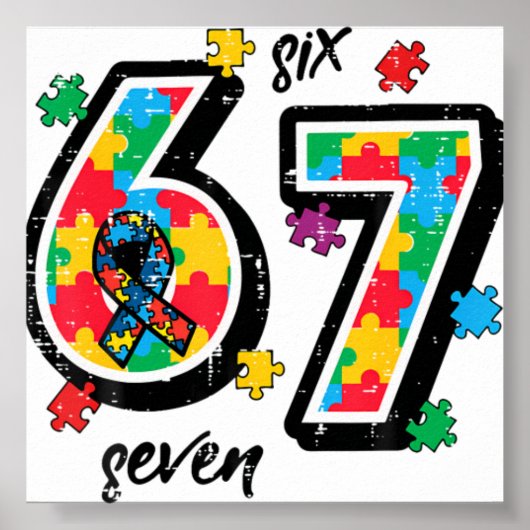 Poster Autism Awareness Puzzle 6 7 Si (Devant)