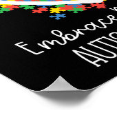 Poster Autism Maman Embrasser les différences Puzzle Pièc (Coin)