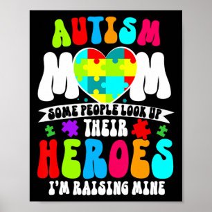 Poster Autism Maman Super Coeur Puzzle Sensibilisation su
