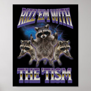 Poster Autism Rizz Em Avec La Bootleg Du Mème Tism Raccoo