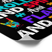 Poster Autism Rocks Rolls Spins Flaps Sensibilisation Enf (Coin)
