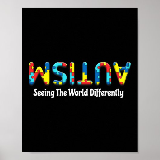 Poster Autism Seeing The World Differently Upside Autism (Devant)