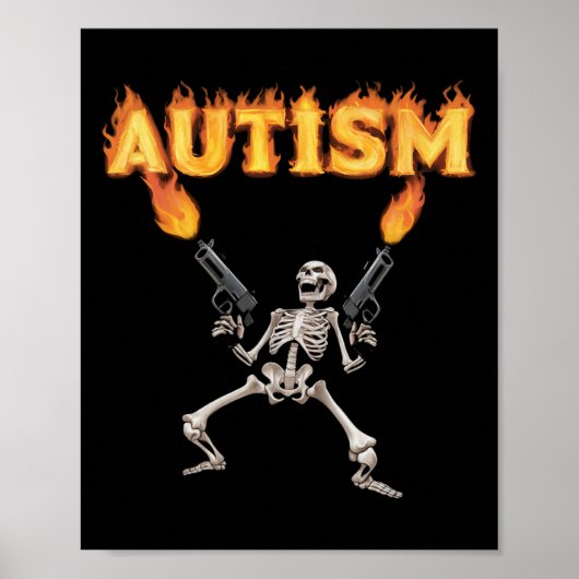 Poster Autism Skeleton drôle Odly Spécifique Dank Meme (Devant)