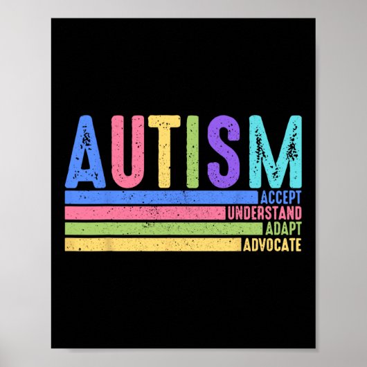 Poster Autisme Accepter Comprendre Adapt Advocate Special (Devant)