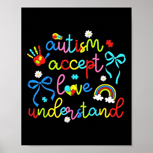 Poster Autisme Accepter l'amour Comprendre Coquette Bow R (Devant)