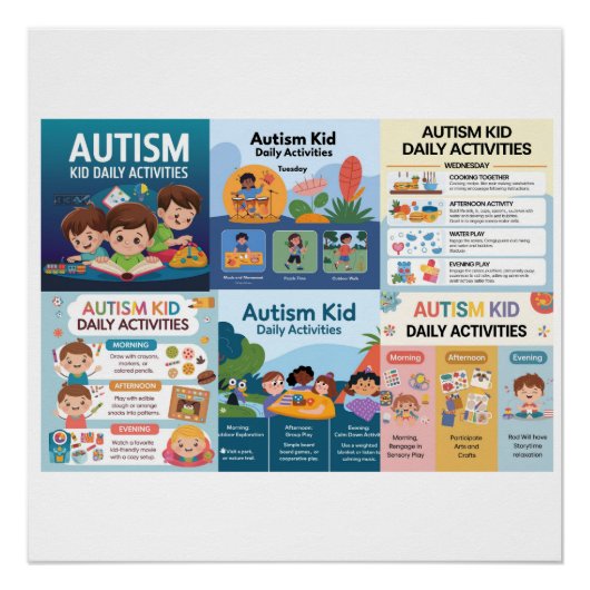 Poster autisme activités quotidiennes (Devant)