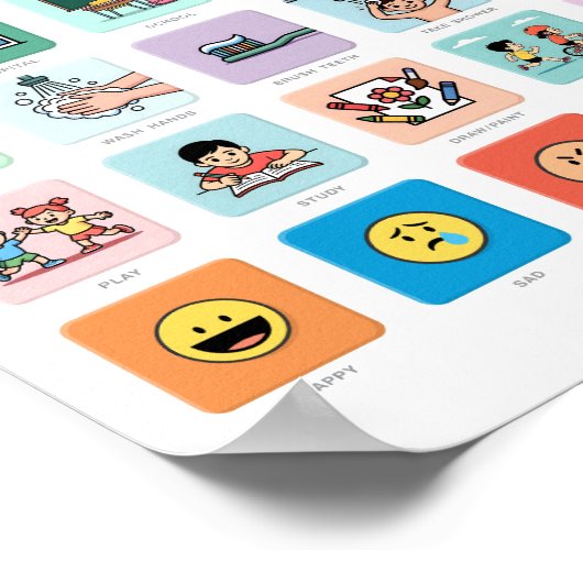 Poster Autisme anglais AAC PECS Pointing Communication 04 (Coin)