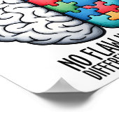 Poster Autisme Cerveau Puzzle Pas De Faute Dans Le Code (Coin)