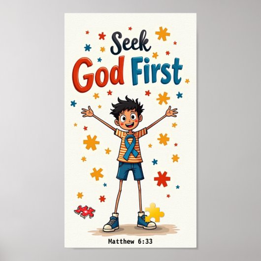 Poster Autisme/Chercher Dieu d'abord (Devant)