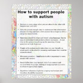 Poster Autisme Comment Soutenir Certains Avec Autisme (Devant)