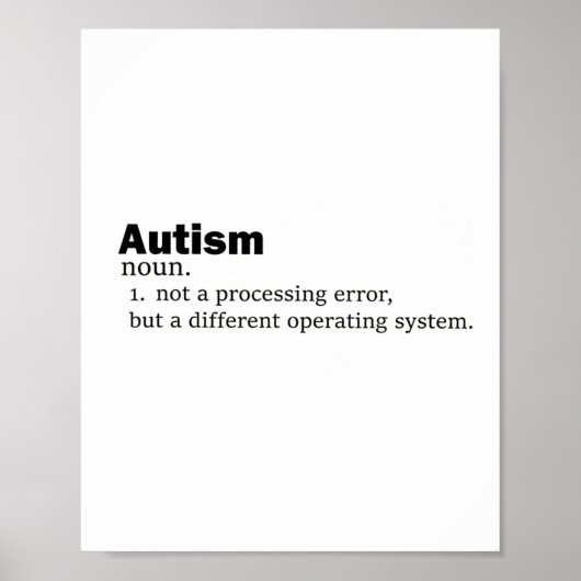 Poster Autisme Définition Ce n'est pas un handicap un aut (Devant)