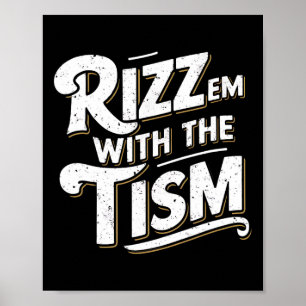 Poster Autisme Drôle Vintage Rizz Em Avec Le Mème Tisme A
