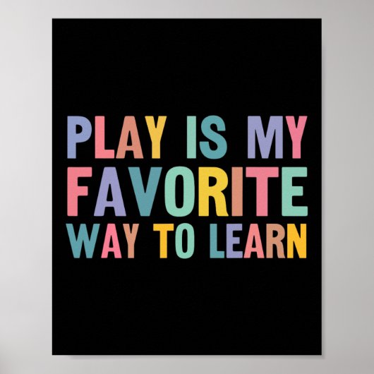 Poster Autisme Enseignant Jouer Est Ma Façon Préférée D'A (Devant)