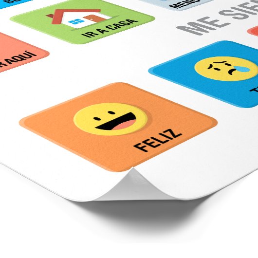 Poster Autisme espagnol AAC PECS Pointing Communication 0 (Coin)