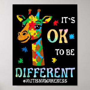 Poster Autisme girafe être différent sensibilisation enfa