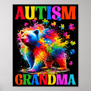 Poster Autisme grand-mère journée de sensibilisation à l'