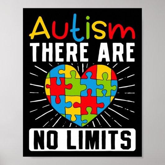 Poster Autisme Il N'Y A Pas De Limites De Sensibilisation (Devant)