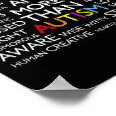 Poster Autisme Je Suis Plus Qu'Autisme (Coin)