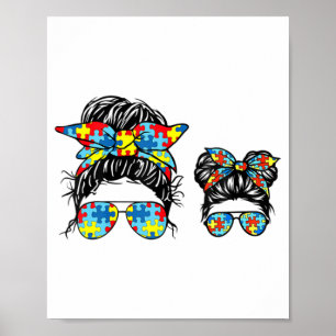 Poster Autisme Maman Et Enfant Vie Messager Lunettes de s
