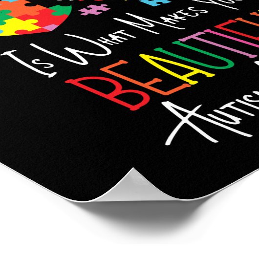 Poster Autisme Maman Fils Fille Enfant Différent Est (Coin)