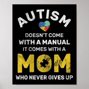 Poster Autisme Maman Ne Donne Jamais Sensibilisation sur