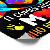 Poster Autisme Maman ne vient pas avec une femme manuelle (Coin)