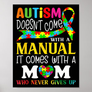 Poster Autisme Maman ne vient pas avec une femme manuelle