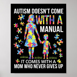 Poster Autisme Maman Soutien Aux Mères Fortes