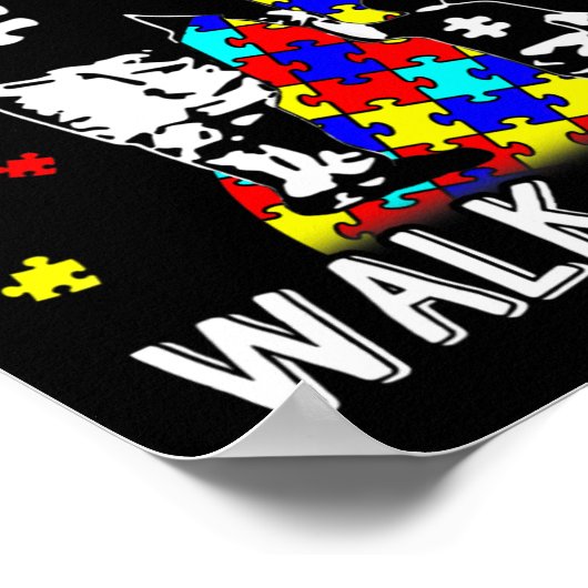 Poster Autisme Papa Vous Ne Marcherez Jamais Seul Soutien (Coin)