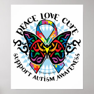 Poster Autisme Papillon Tribal 2