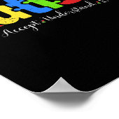 Poster Autisme Puzzle Accepter Comprendre l'amour Autisme (Coin)