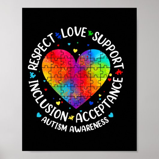 Poster Autisme Respect Amour Inclusion Acceptation Sensib (Devant)