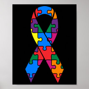 Poster Autisme Ribbon Sensibilisation Plus Taille Femmes