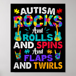 Poster Autisme Rocks Et Rouleaux Et Sensibilisation sur l