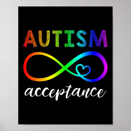 Poster Autisme - Rouge au lieu de l'infini - Acceptation (Devant)