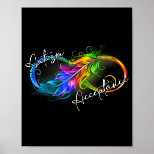 Poster Autisme Rouge Au Lieu Du Symbole De L'infini Accep