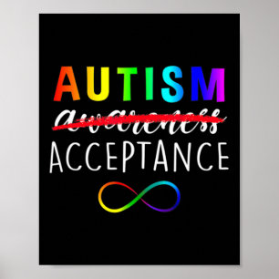 Poster Autisme Rouge pour l'Acceptation et non la Sensibi