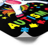 Poster Autisme Sensibilisation Dabbing Licorne Fille Fièr (Coin)