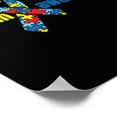 Poster Autisme Sensibilisation sur l'autisme Ruban Pièce (Coin)