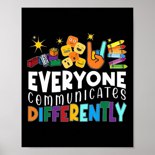 Poster Autisme Tout Le Monde Communique Différemment Auti (Devant)