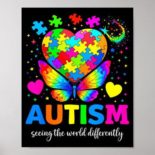 Poster Autisme voir le monde différemment autisme (Devant)