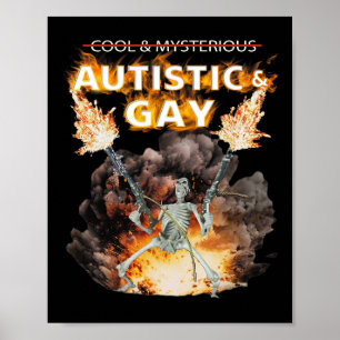Poster Autiste Et Gay Skeleton Autisme Drôle Skeleton Me
