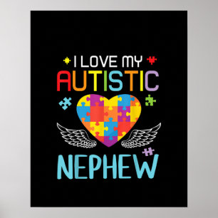 Poster Autiste   J'Aime Mon Autiste Puzzle Coeur Nephew